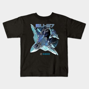 Sukhoi Su-57 Stealth Multirole Fighter Aircraft Kids T-Shirt